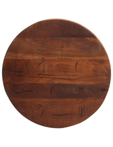 Piano per Tavolo Ø 60x3,8 cm Rotondo Legno Massello di Recupero