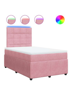 Giroletto a Molle con Materasso Rosa 120x200 cm in Velluto 2