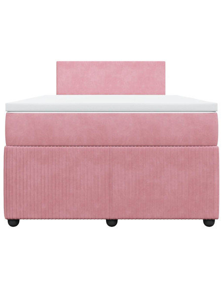 Giroletto a Molle con Materasso Rosa 120x200 cm in Velluto