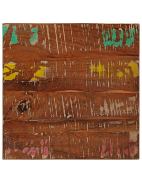 Piano Tavolo 40x40x2,5 cm Quadrato Legno Massello di Recupero