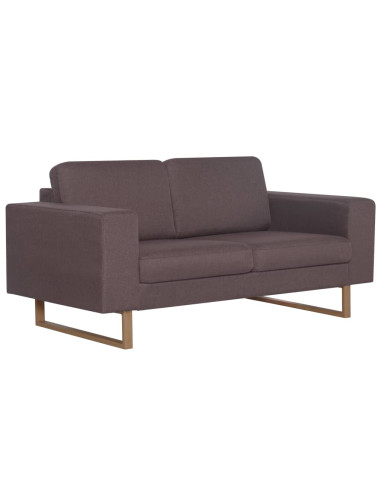 Divano a 2 Posti in Tessuto Grigio Talpa