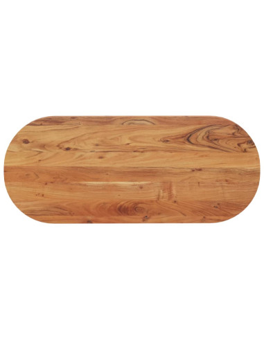 Piano Tavolo 120x50x3,8 cm Ovale in Legno Massello di Acacia