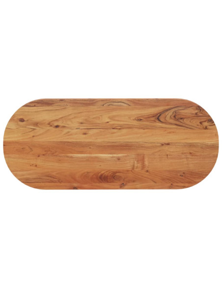 Piano Tavolo 120x50x3,8 cm Ovale in Legno Massello di Acacia