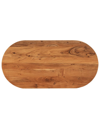 Piano Tavolo 80x40x3,8 cm Ovale in Legno Massello di Acacia