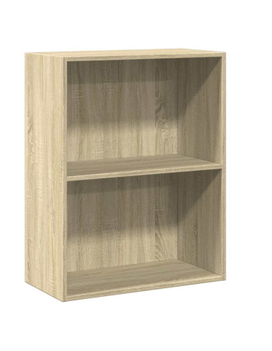 Libreria 2 Ripiani Rovere Sonoma 60x30x76,5cm Legno Multistrato