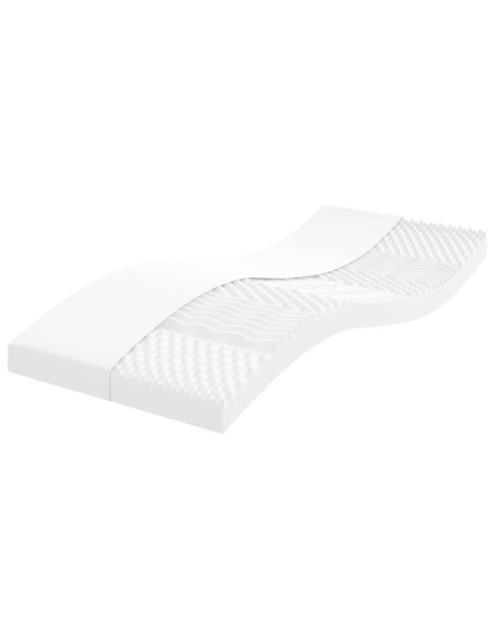 Materasso in Schiuma Bianco 80x210 cm 7 Zone Durezza 20 ILD