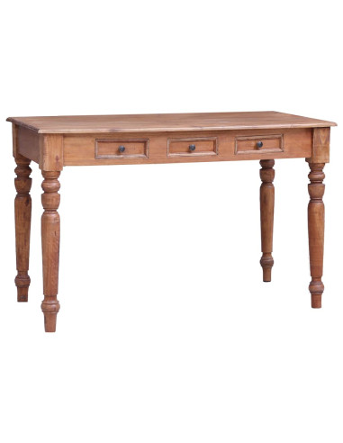 Scrivania con Cassetti 117x57x75 cm in Legno Massello di Mogano