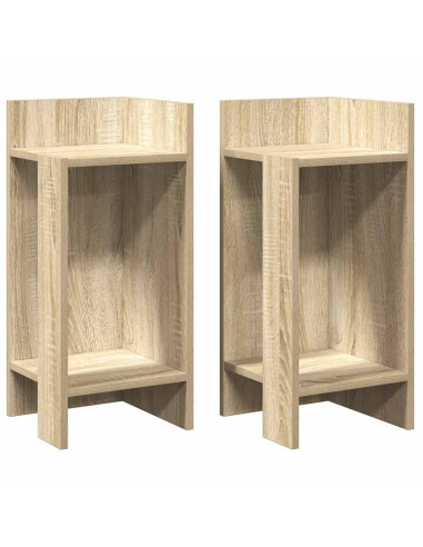 Tavolini Laterali 2pz con Ripiano Rovere Sonoma 25,5x27x60 cm