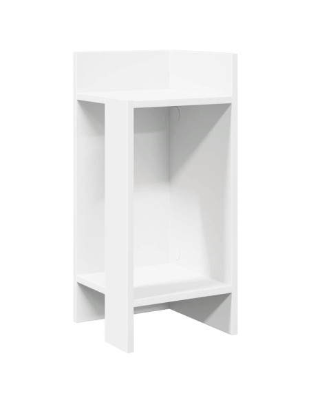 Tavolino Laterale con Ripiano Bianco 25,5x27x60 cm