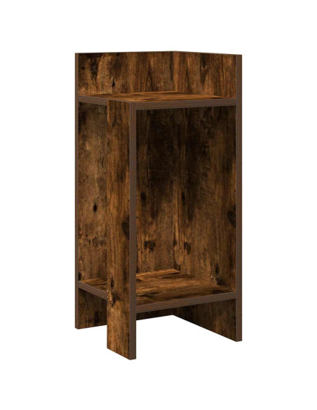 Tavolino Laterale con Ripiano Rovere Fumo 25,5x27x60 cm