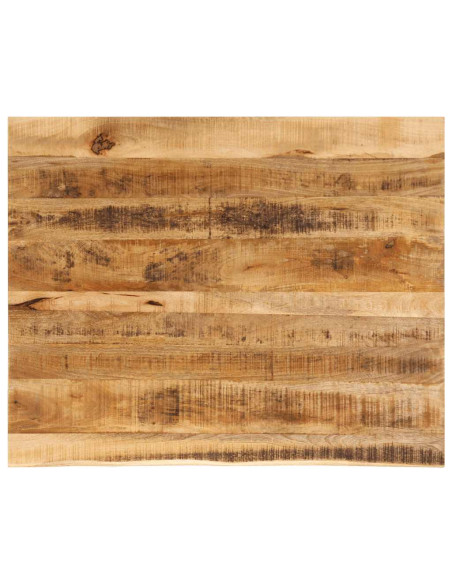 Piano Tavolo 100x80x3,8 Bordi Vivi Legno Massello Mango Grezzo