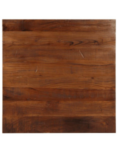 Piano Tavolo 90x90x3,8 cm Quadrato Legno Massello di Recupero