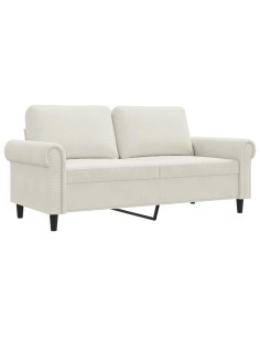 Divano a 2 Posti crema 140 cm in Velluto