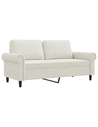 Divano a 2 Posti crema 140 cm in Velluto