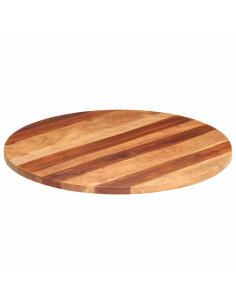 Piano Tavolo in Legno Massello di Acacia Rotondo 25-27 mm 80 cm