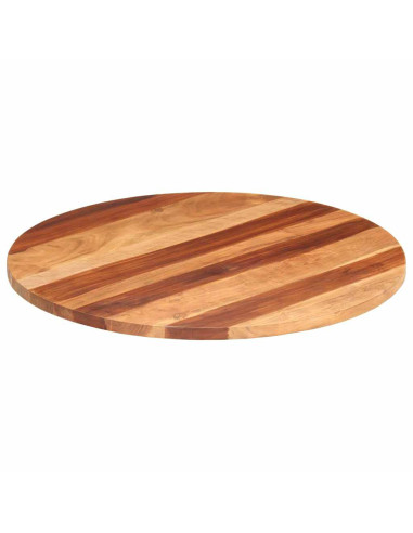 Piano Tavolo in Legno Massello di Acacia Rotondo 25-27 mm 80 cm
