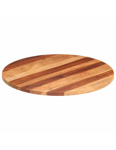 Piano Tavolo in Legno Massello di Acacia Rotondo 25-27 mm 80 cm