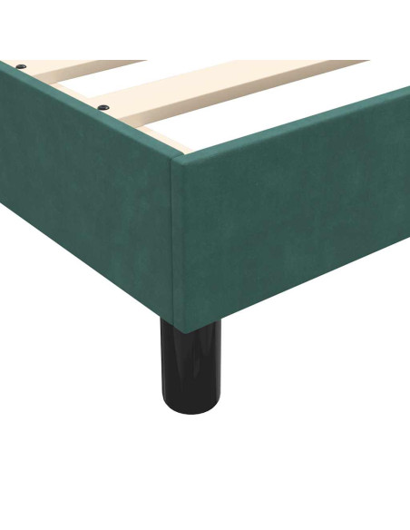 Giroletto a Molle con Materasso Verde Scuro 160x220 cm Velluto