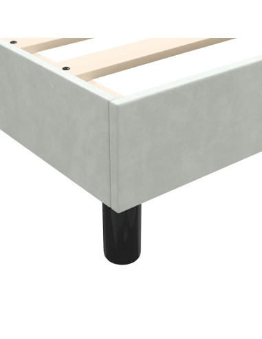 Giroletto a Molle con Materasso Grigio Chiaro 80x210 cm Velluto