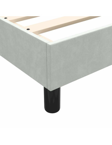 Giroletto a Molle con Materasso Grigio Chiaro 80x220 cm Velluto