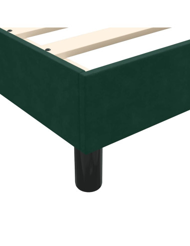 Giroletto a Molle con Materasso Verde Scuro 160x210 cm Velluto