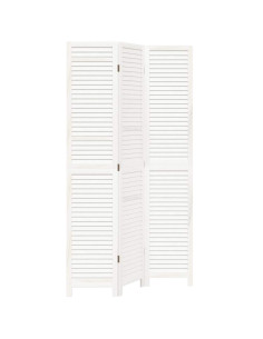 Divisorio Ambienti 3Pannelli Bianco Legno Massello di Paulownia
