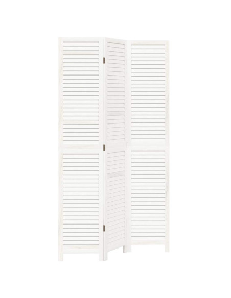 Divisorio Ambienti 3Pannelli Bianco Legno Massello di Paulownia