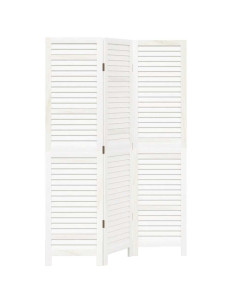 Divisorio Ambienti 3Pannelli Bianco Legno Massello di Paulownia