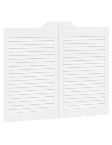 Porte a Battente 1-Paio Design a Lamelle Bianco 80x100 cm