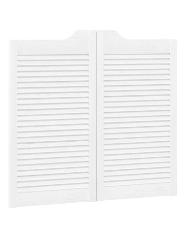 Porte a Battente 1-Paio Design a Lamelle Bianco 90x100 cm