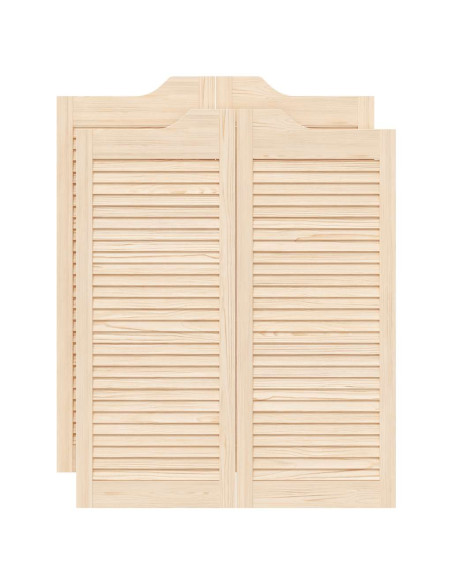 Porte a Battente 2-Paio Design a Lamelle 100x80cm Legno di Pino