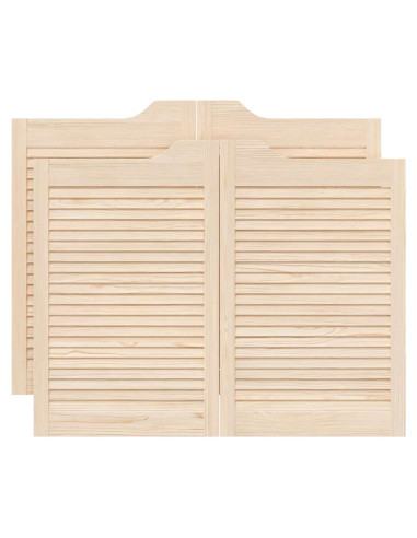 Porte a Battente 2-Paio Design a Lamelle 80x100cm Legno di Pino