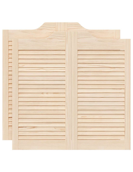 Porte a Battente 2-Paio Design a Lamelle 80x80 cm Legno di Pino
