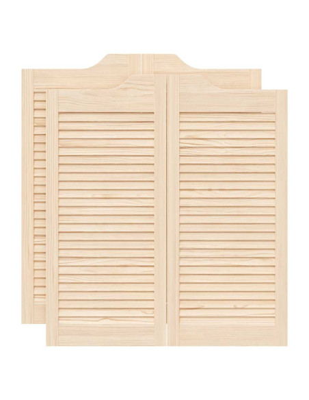 Porte a Battente 2-Paio Design a Lamelle 90x80 cm Legno di Pino