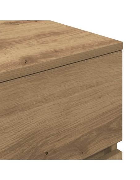 Comodini con 3 Cassetti 2 pz Rovere Artigianale 39x35x65 cm