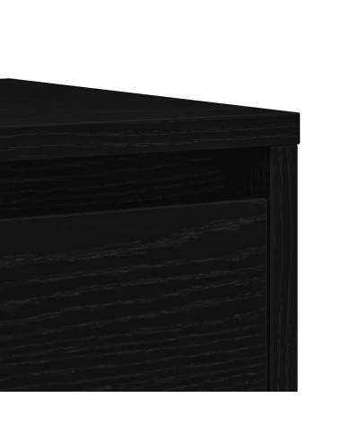 Credenza Rovere Nero 29,5x34x76 cm in Legno Multistrato