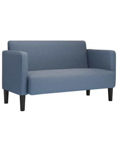 Divano Divanetto Blu 109 cm Tessuto di Velluto a Coste