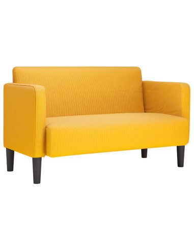 Divano Divanetto Giallo Chiaro 109cm Tessuto di Velluto a Coste