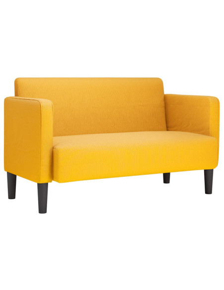 Divano Divanetto Giallo Chiaro 109cm Tessuto di Velluto a Coste