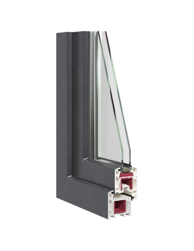 Finestra Seminterrato RISOR 60x40 cm Tilt 2 Vetri Antracite