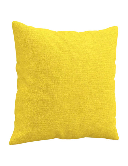 Set di Divani 4 pz con Cuscini Giallo Chiaro in Tessuto