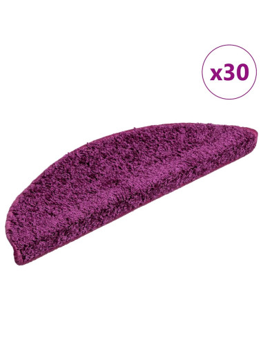 Tappetini per scale 30 pz 56x17x3 cm Viola Semicircolari