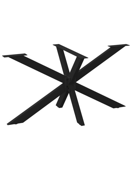 Gamba per Tavolo da Pranzo a Forma di Ragno Nero 150x78x(72-73) cm Acciaio