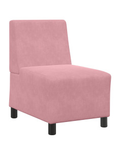 Divano componibile senza braccioli rosa 55 cm in velluto