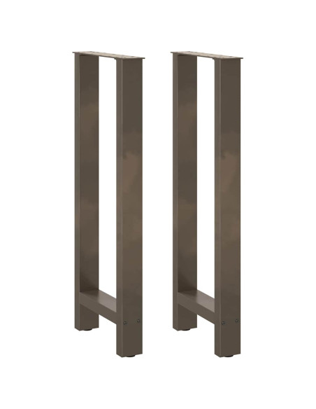 Gambe per tavolo da bar in acciaio naturale 2 pz 40x(100-101) cm in acciaio