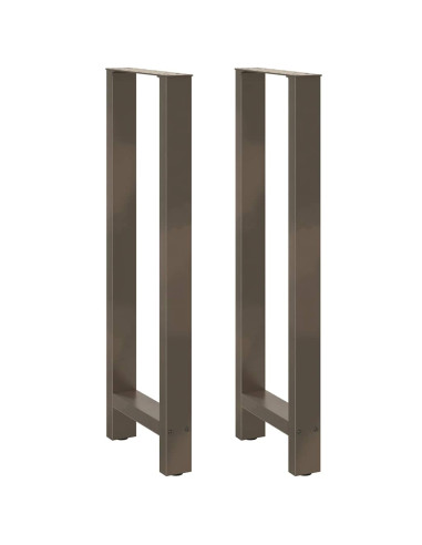 Gambe per tavolo da bar in acciaio naturale 2 pz 40x(110-111) cm in acciaio
