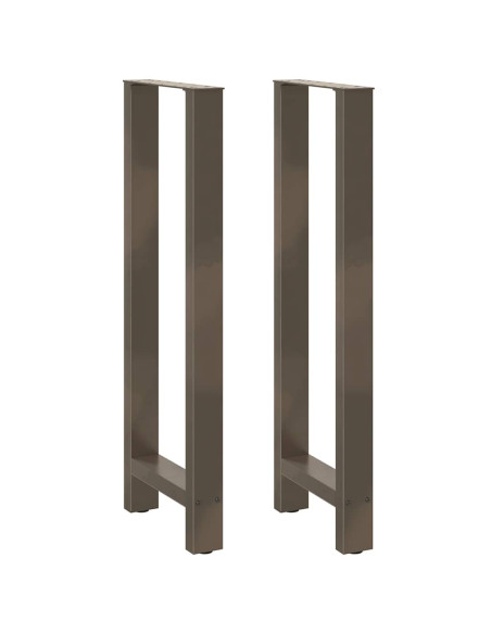 Gambe per tavolo da bar in acciaio naturale 2 pz 40x(110-111) cm in acciaio