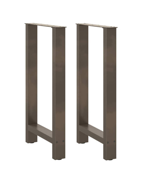 Gambe per tavolo da bar in acciaio naturale 2 pz 40x(90-91) cm in acciaio