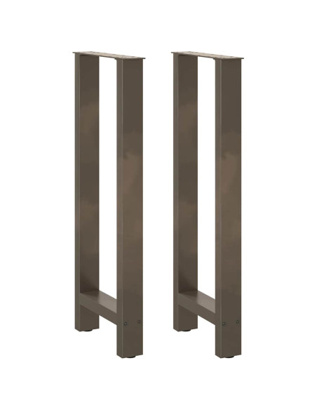 Gambe per tavolo da bar in acciaio naturale 2 pz 50x(100-101) cm in acciaio