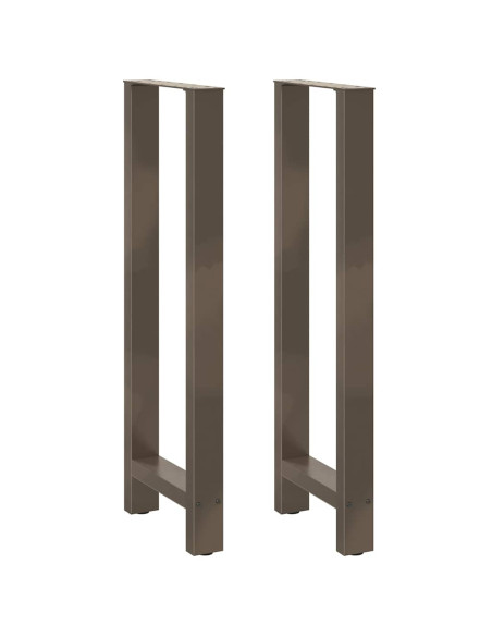 Gambe per tavolo da bar in acciaio naturale 2 pz 50x(110-111) cm in acciaio